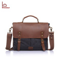 2018 Popular Custom Men's Leather Canvas Messenger Bag